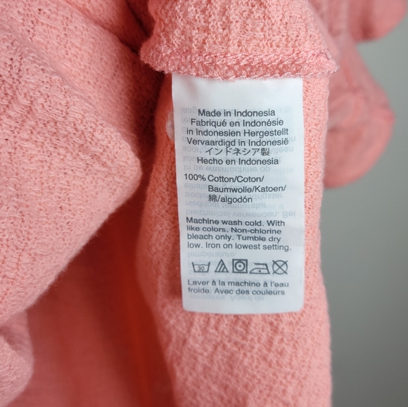 Madewell Texture & Thread J Crew Pink Ruffle Sleeve 100% Cotton Top Size Small - Picture 9 of 9